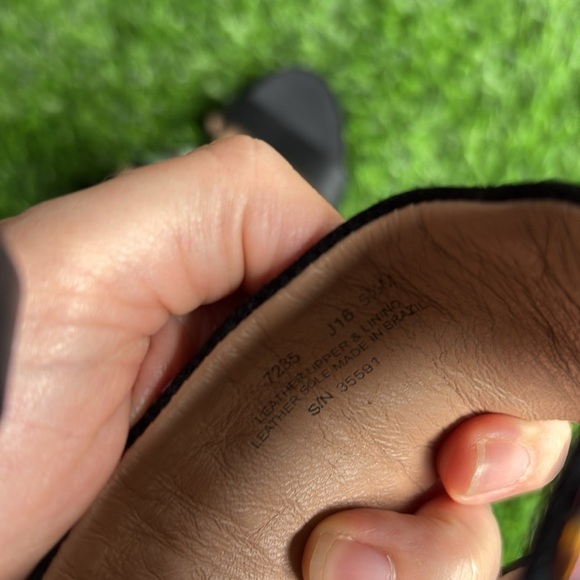 TORY BURCH Estella Wedge Black Beaded Strappy Sandals size 5.5 - Picture 7 of 10